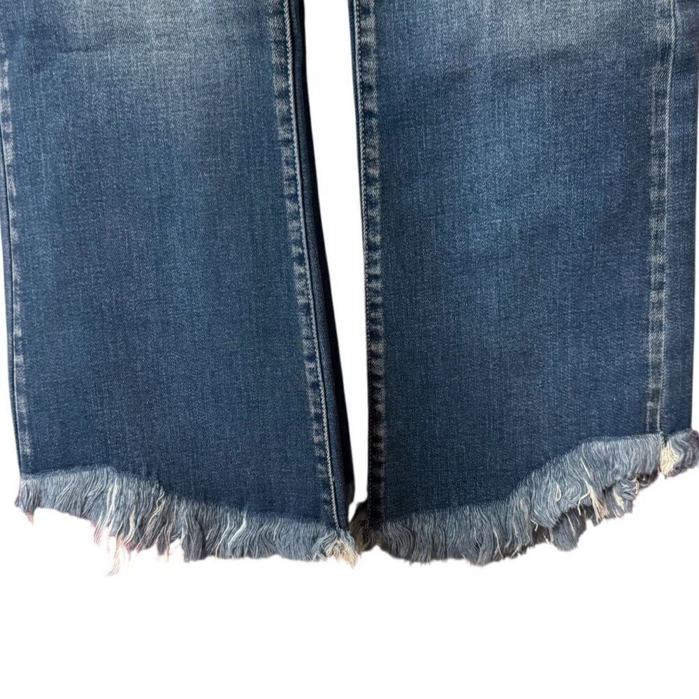 Kancan High Rise Ankle Bootcut Jeans Medium Wash Frayed Hem 13/30 NWT - Picture 10 of 12